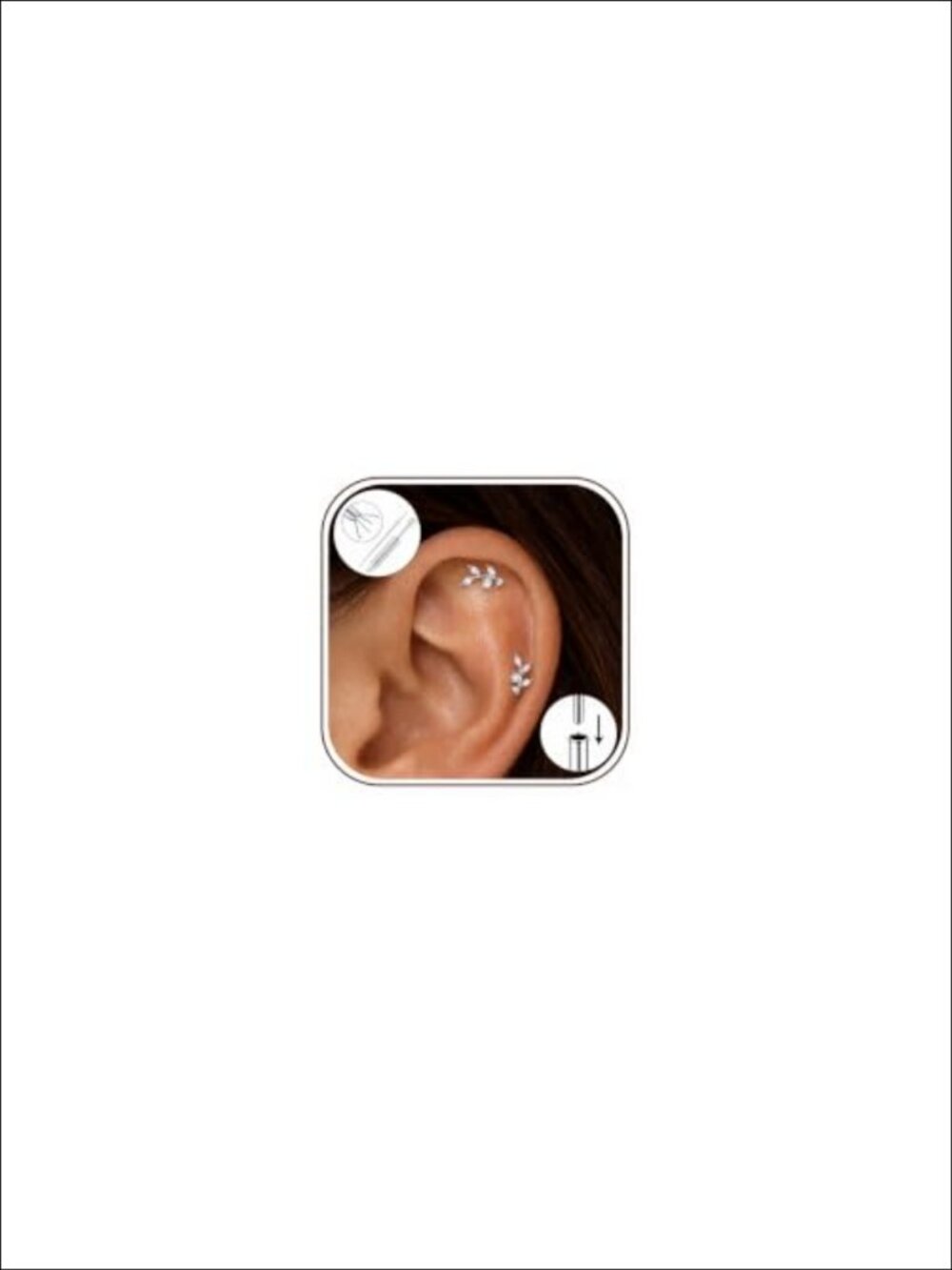 Flat Back Cartilage Earrings Hypoallergenic Threadless Surgical Steel Studs